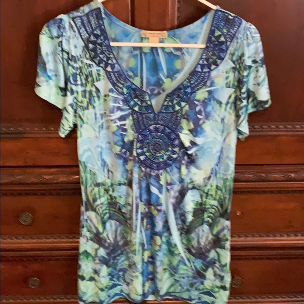 Purple bling silk shirt